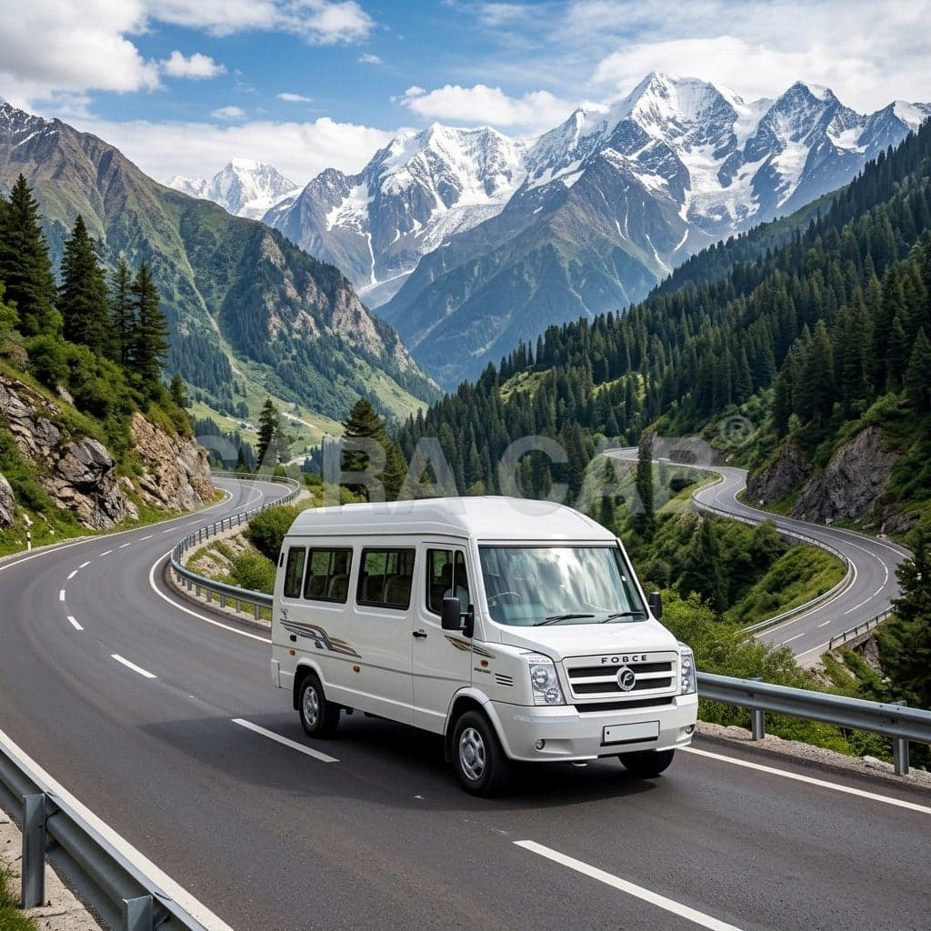 Force Tempo Traveller group van available for chauffeur-driven hire with SARA CAB