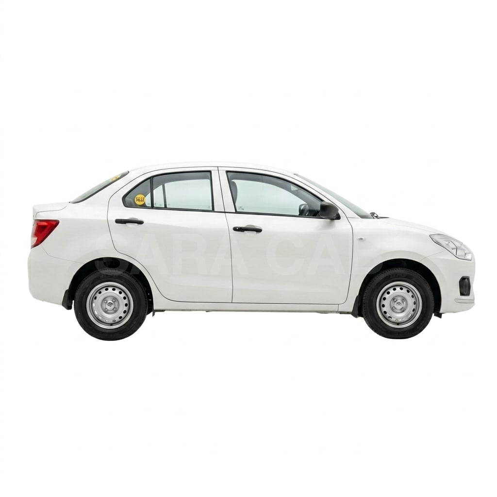 Maruti Suzuki Swift Dzire sedan cab – comfortable white sedan for rental in India